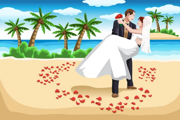 Beach wedding — Stock Vector