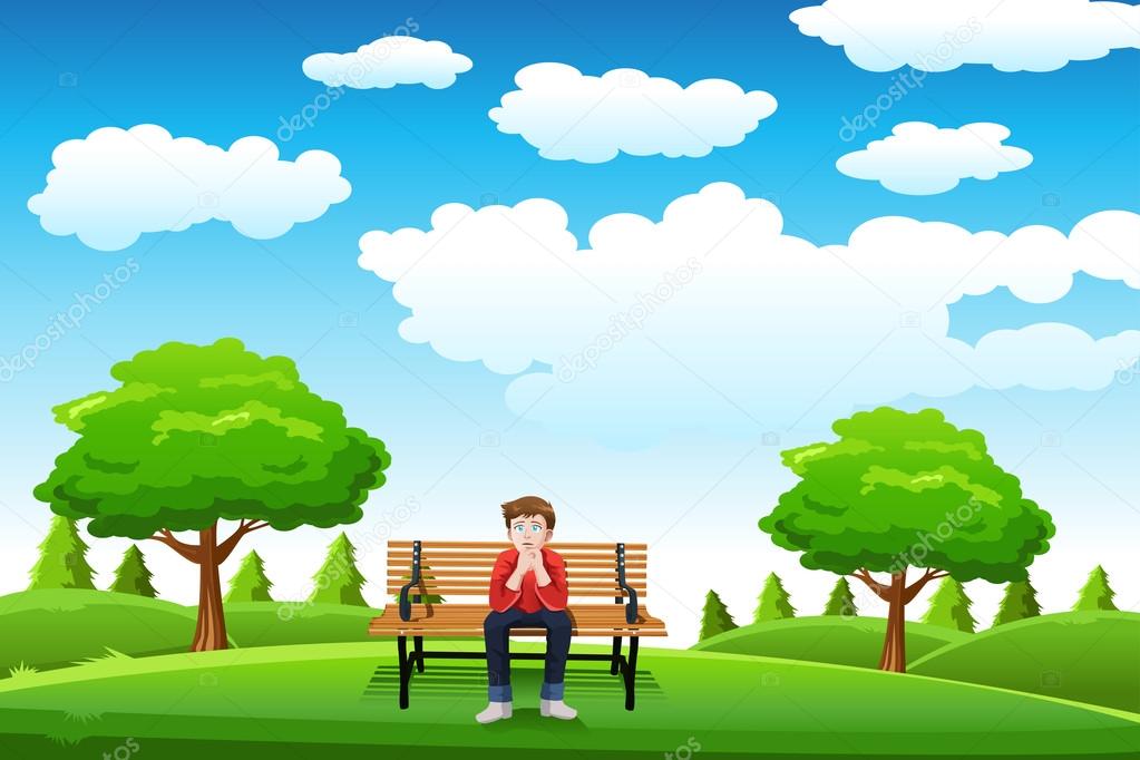 Man sitting on the bench Stock Illustration by ©artisticco #25101481