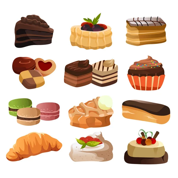 Iconos de pastelería — Archivo Imágenes Vectoriales