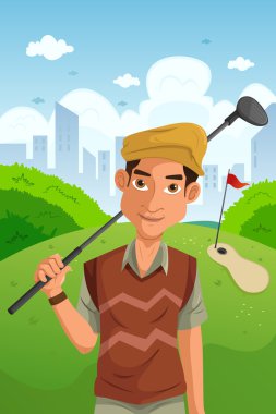 Golf oynayan adam.