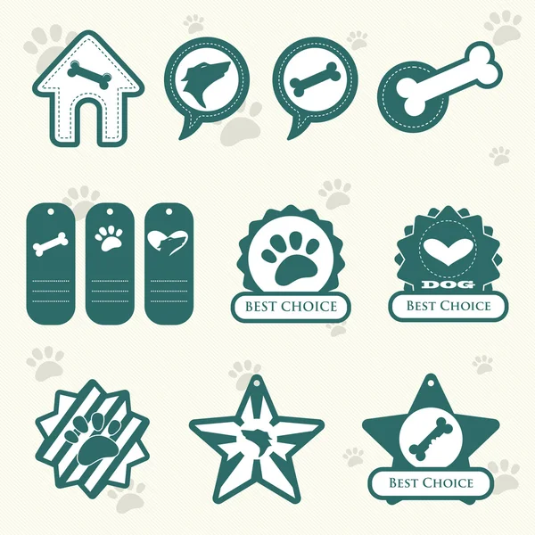 Étiquettes pour chien — Image vectorielle