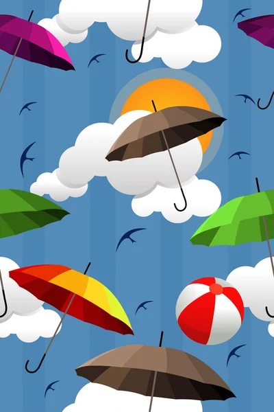 Wallpaper of colorful umbrellas — Stock Vector
