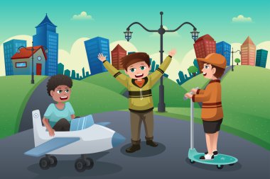 bir banliyö mahalleye sokakta oynayan çocukları