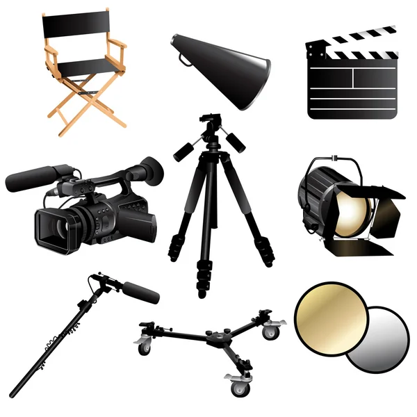 Filming movie icons — Stock Vector