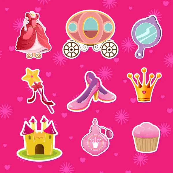 Iconos de princesa — Vector de stock