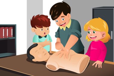 CPR pratiği çocuklar