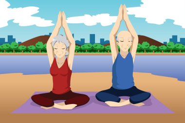 Yoga egzersiz yaparak üst düzey iki
