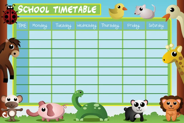 Расписание занятий в школе — стоковый вектор