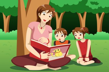 öğretmen çocuklara kitap okumak