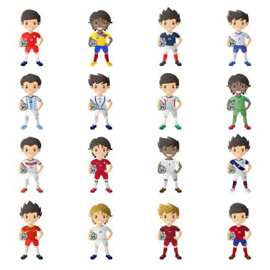 bir futbol topu tutan futbol forma giyen çocuk