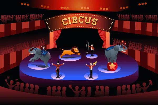 Actuación del circo — Vector de stock