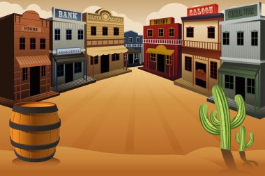 Old western town clipart