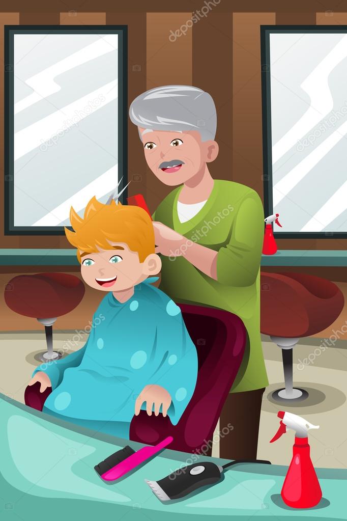 Kid getting a haircut Stock Vector Image by ©artisticco #41176849 Kid getting a haircut Stock Vector Image by ©artisticco #41176849