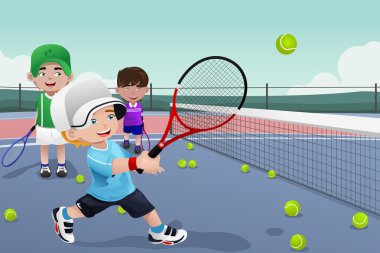 çocuklar Tenis pratik