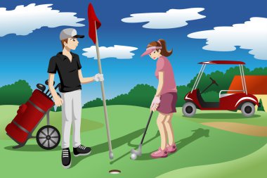 Golf oynayan gençler