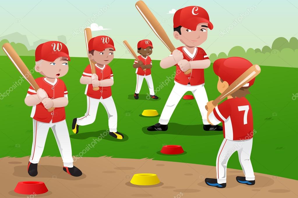 Kids in baseball practice Stock Vector Image by ©artisticco 41391787