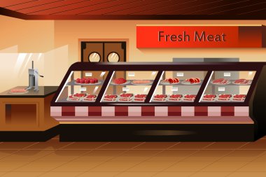 Grocery store: meat section clipart