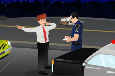 sarhoş bir şoför için DUI test iletken polis