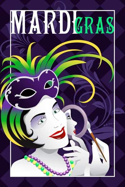 Mardi Gras posteri — Stok Vektör