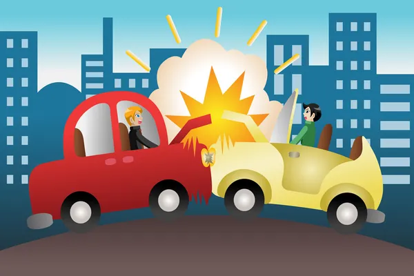 Accidente de coche en la ciudad — Vector de stock