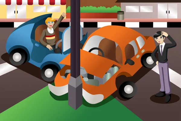Car accident in the city Stock Illustration