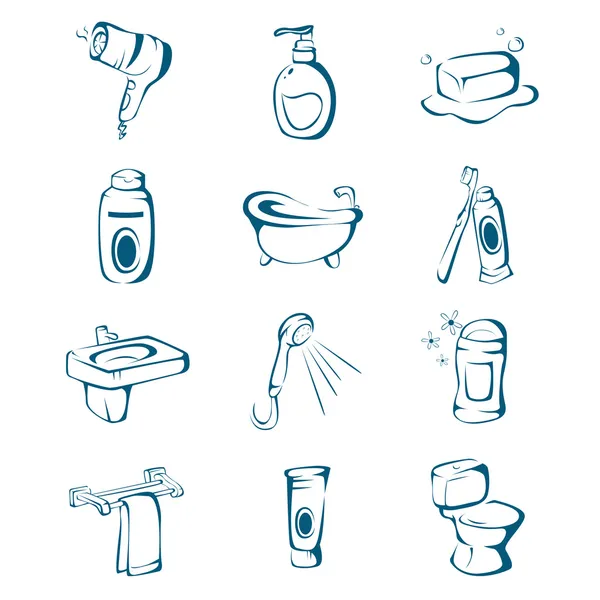 Iconos de baño — Vector de stock