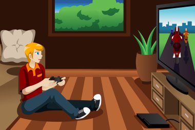 Video oyunu oynayan adam