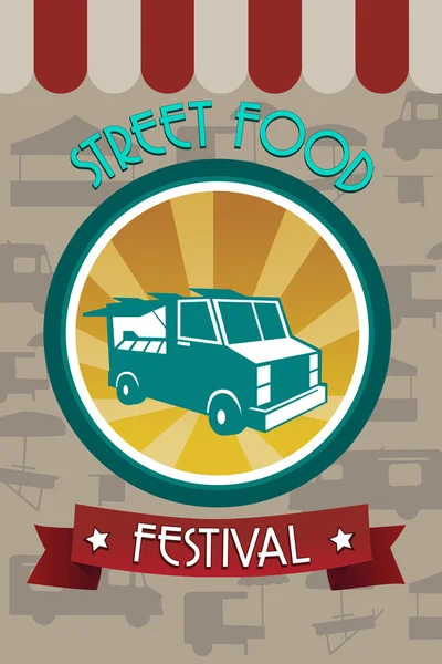Panfleto do festival de comida de rua — Vetor de Stock