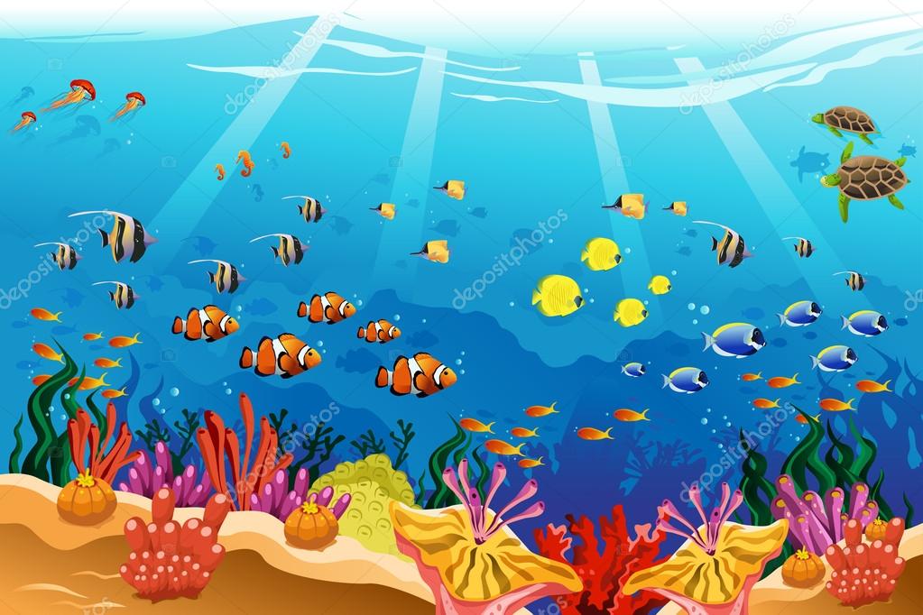Marine Underwater Scene Vector Image By C Artisticco Vector Stock Marine Underwater Scene Vector Image By C Artisticco Vector Stock