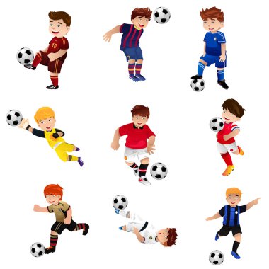 Çocuk futbol oynuyor. 