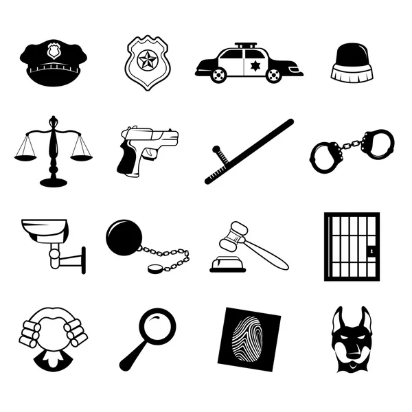 Iconos policiales — Vector de stock