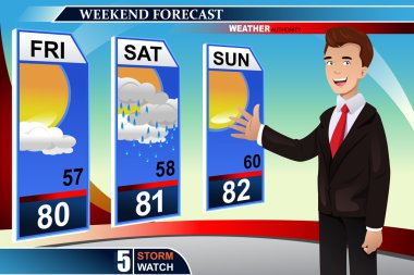 Weather news reporter clipart