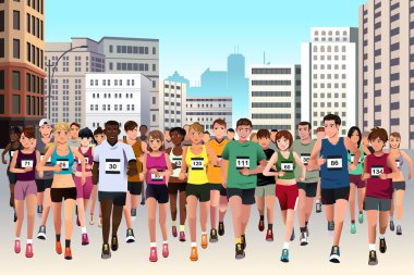 insanların koşu Maratonu