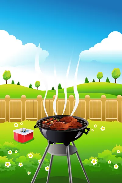 Affiche de fête barbecue — Image vectorielle