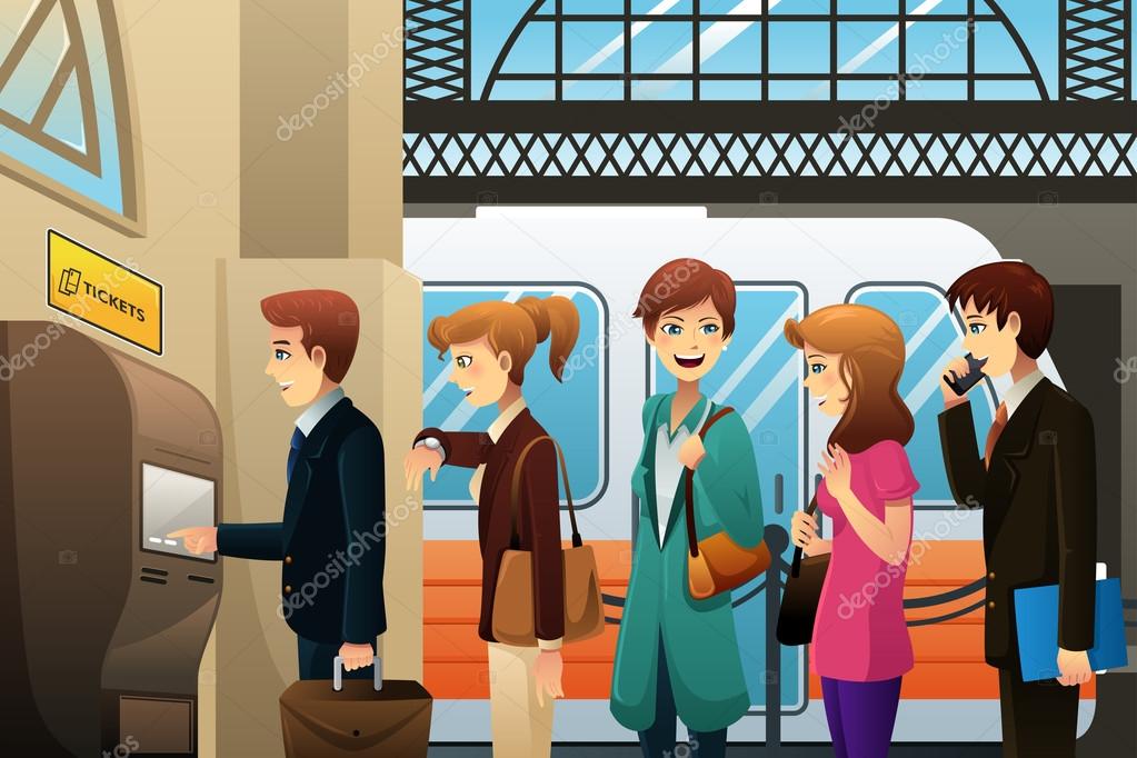 People buying train ticket Stock Vector Image by ©artisticco #46507465 People buying train ticket Stock Vector Image by ©artisticco #46507465