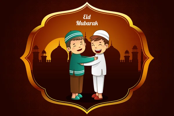 Tarjeta de felicitación Eid-Al-fitr — Archivo Imágenes Vectoriales