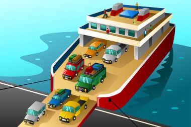 araçların gidiş büyük bir feribot tatil