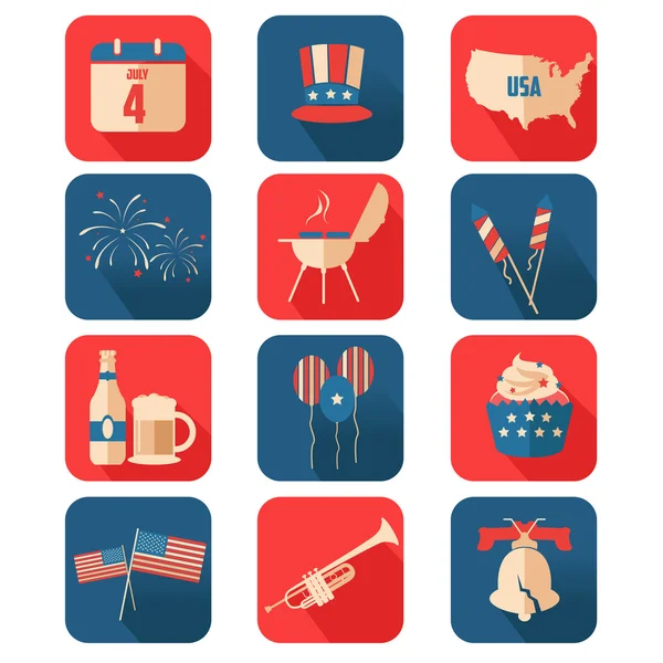 Fourth of July icons — Stock Vector