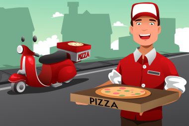 Pizza getiren adam.