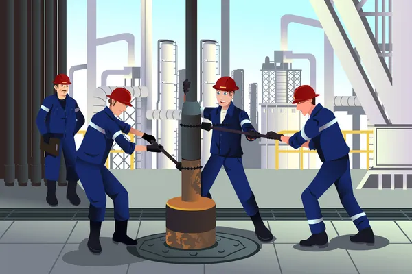 石油和天然气工人 — 图库矢量图片