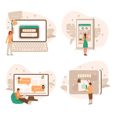 İş Değerlendirmeleri ve Değerlendirmeleri Kavramının bir vektör çizimi