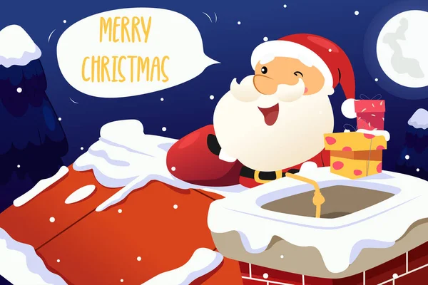 Ilustracja Wektorowa Santa Claus Prowadzenie Boże Narodzenie Prezenty Grafika Wektorowa
