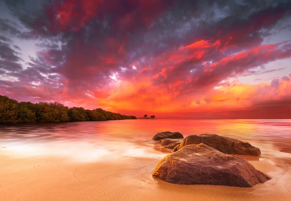 Atemberaubender tropischer Sonnenuntergang — Stockfoto