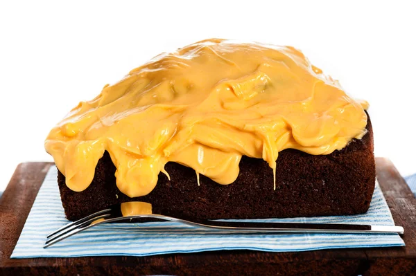 노란 입힌 케이크 — 스톡 사진