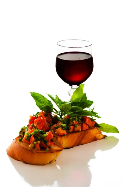 bruschetta and wine