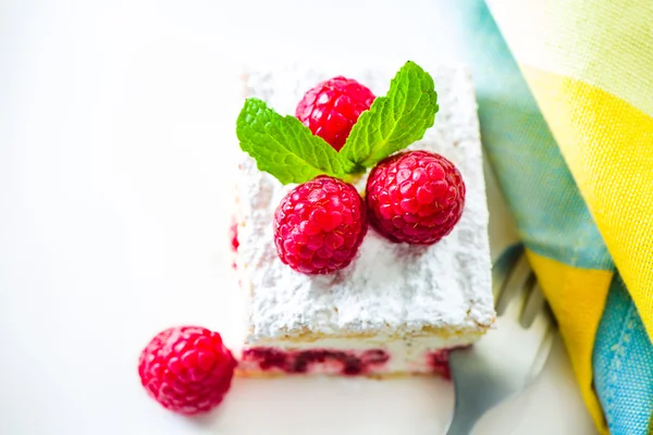 라즈베리 치즈 케이크 — 스톡 사진