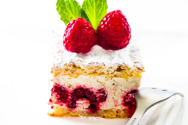 Himbeerkäsekuchen — Stockfoto