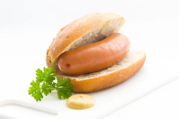 Wurst und Brötchen — Stockfoto