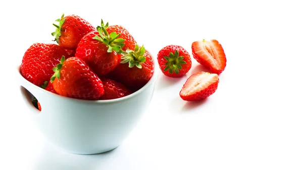 Bowl of strawberries — Stock Photo, Image