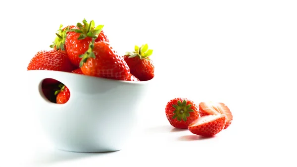 Bowl of strawberries — Stock Photo, Image